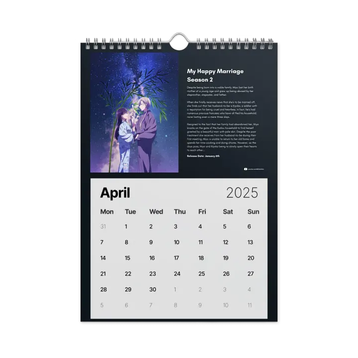 Otaku Den 2025 Romance Anime Calander product image (2)