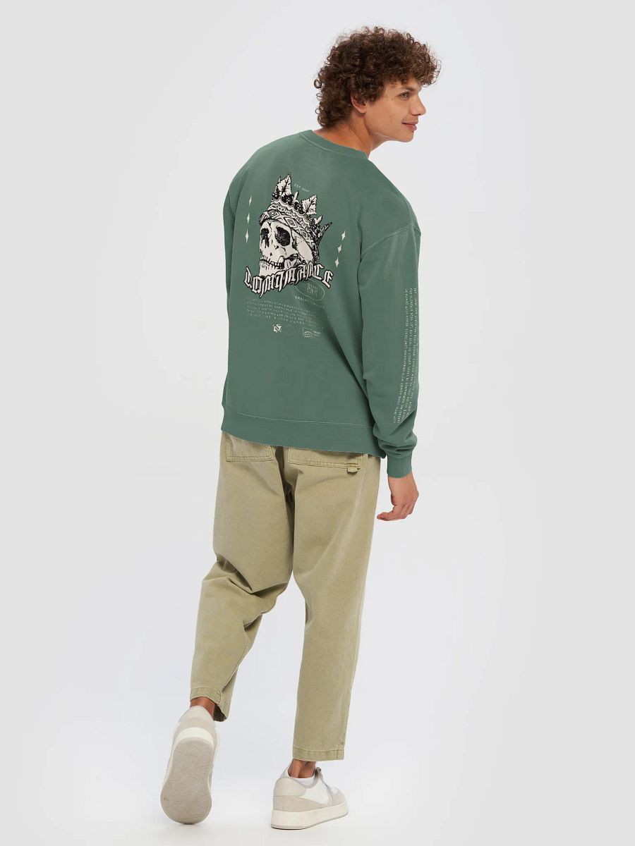 Crowned Skull Monarch: Unisex Midweight Pigment Dyed Sweatshirt product image (4)