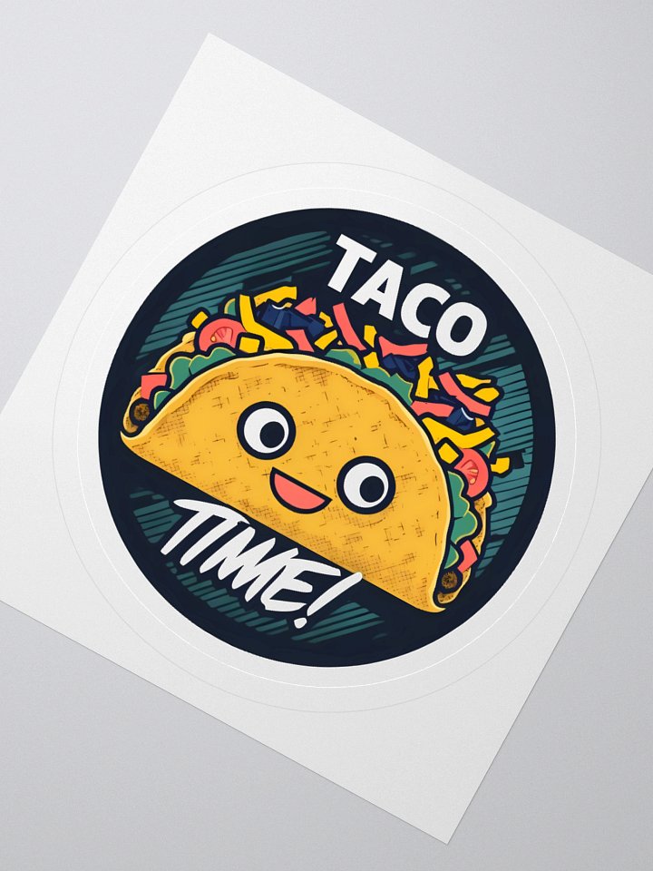 Bright and Bold Taco Time Sticker - Vibrant Taco Design product image (6)