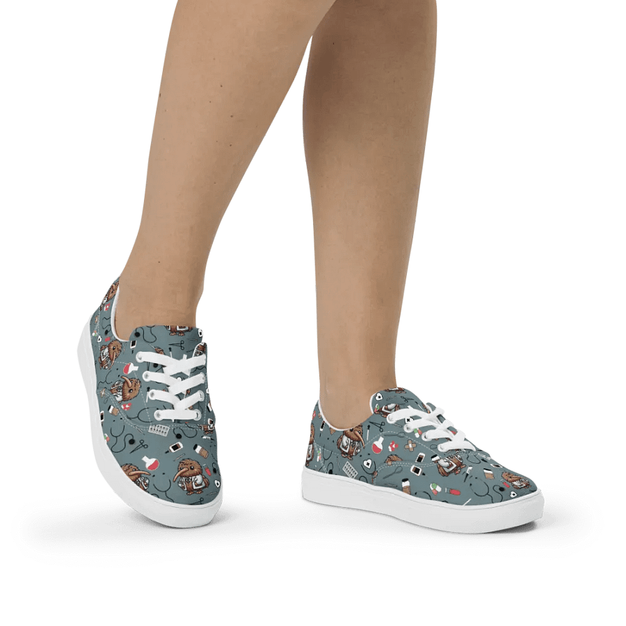 Cute Medical Kiwi Lace-up Canvas Shoes (Gothic) product image (2)