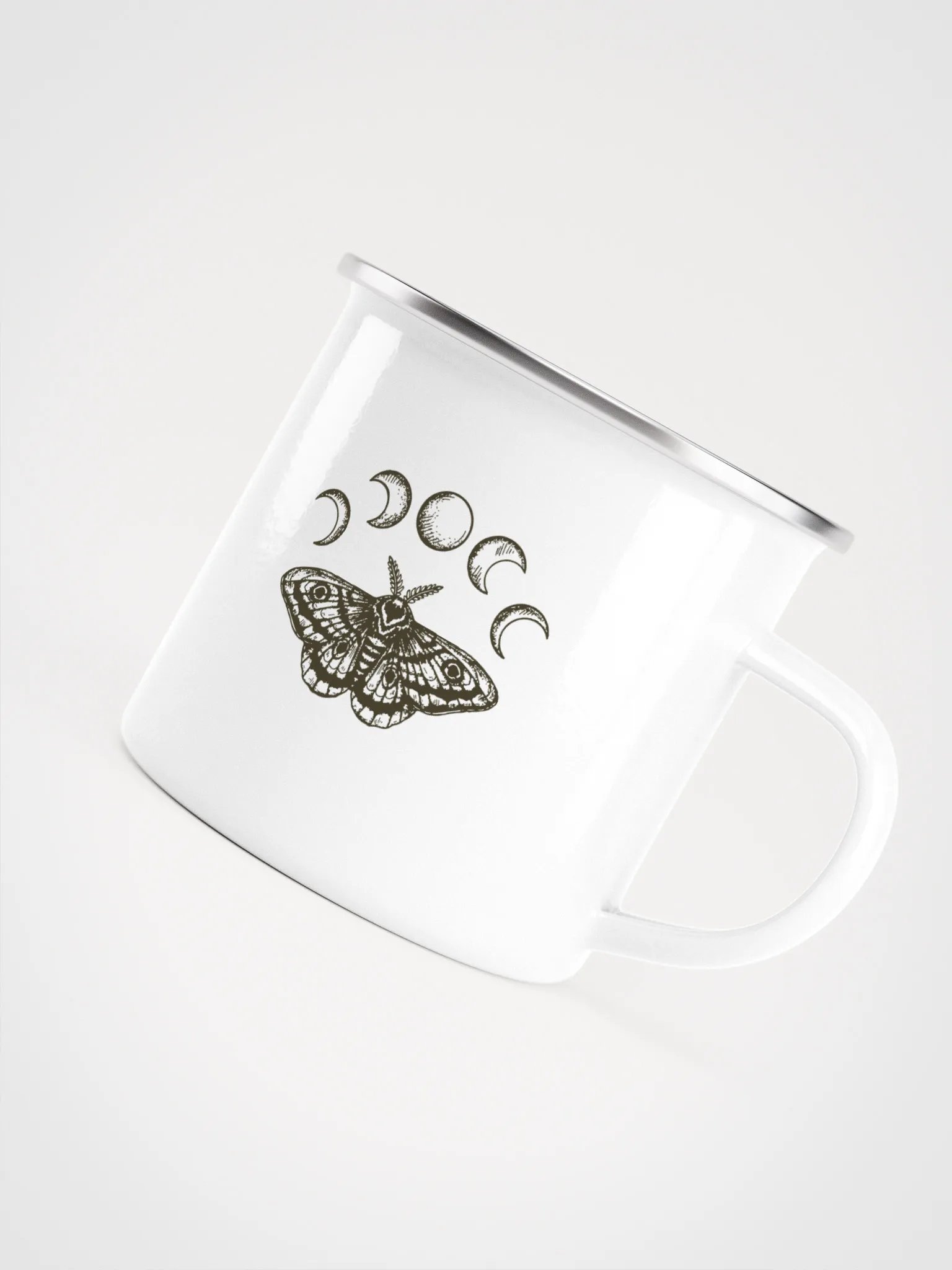 “Moth Rituals” – Enamel Camp Mug product image (5)