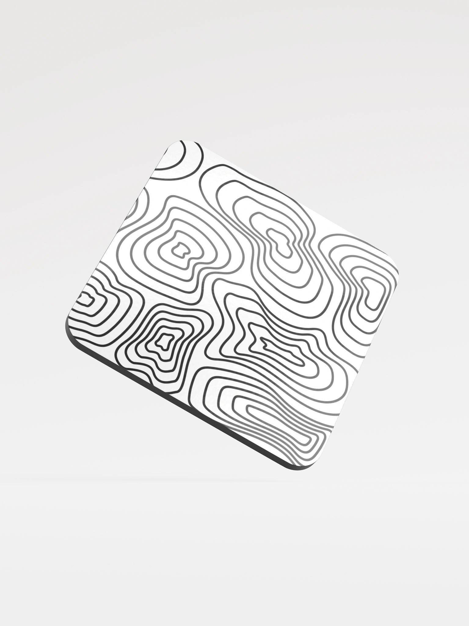 Black on White Topographic Cork Coaster Set product image (1)