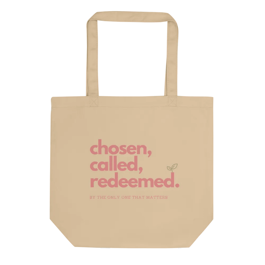 Chosen, Called, Redeemed Eco-friendly Tote (Pink Text) product image (1)