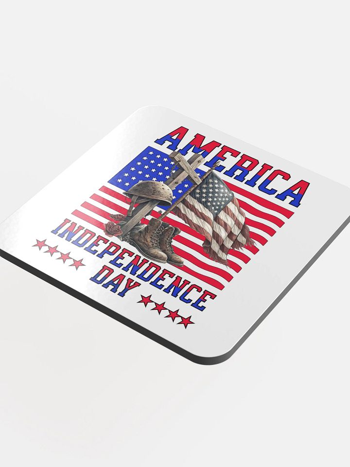 America Independence Day Patriotic Tribute Glossed Coaster product image (1)