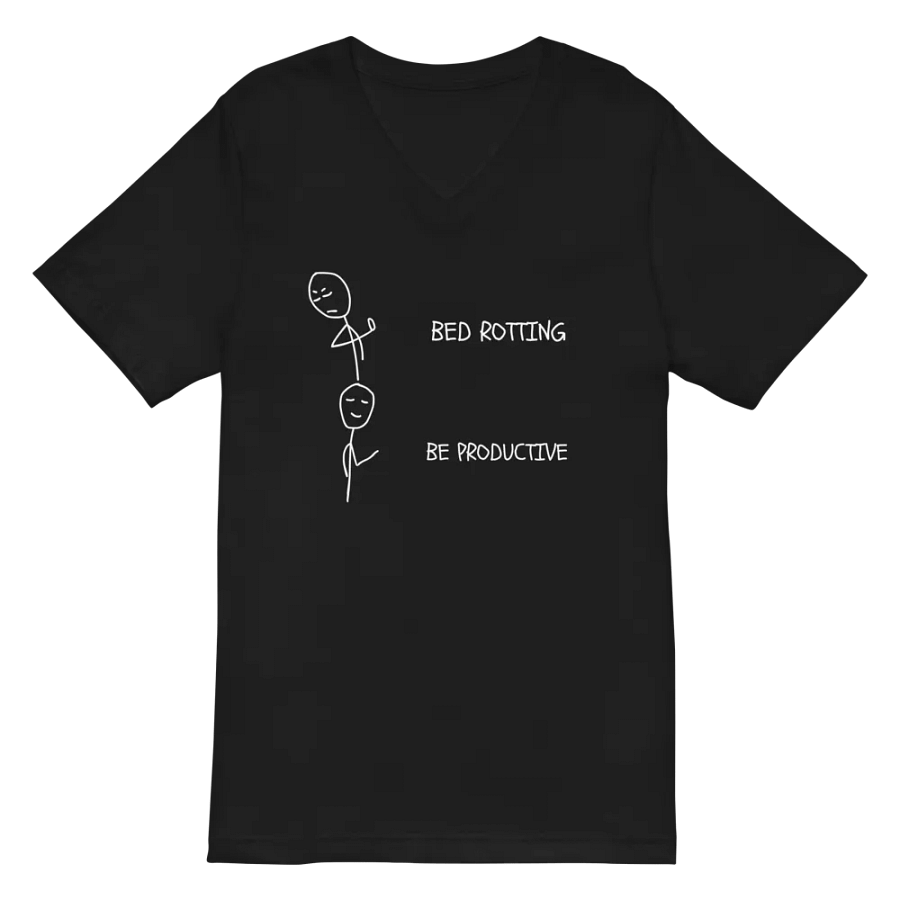 Bed Rotting vs Be Productive V-Neck Jersey T-Shirt product image (2)