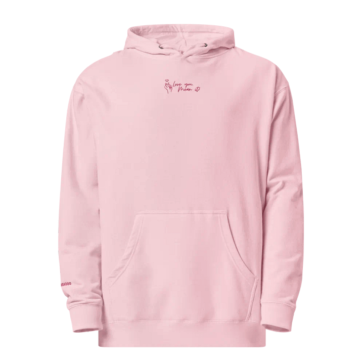 Pink 'Finger Heart' Embroidered Hoodie product image (1)