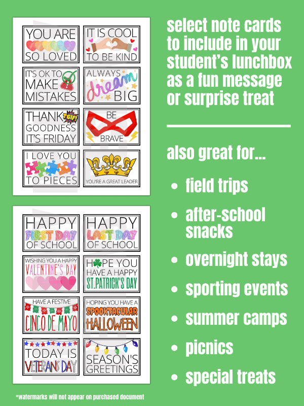 Lunchbox Notes Printables for School Lunches product image (5)
