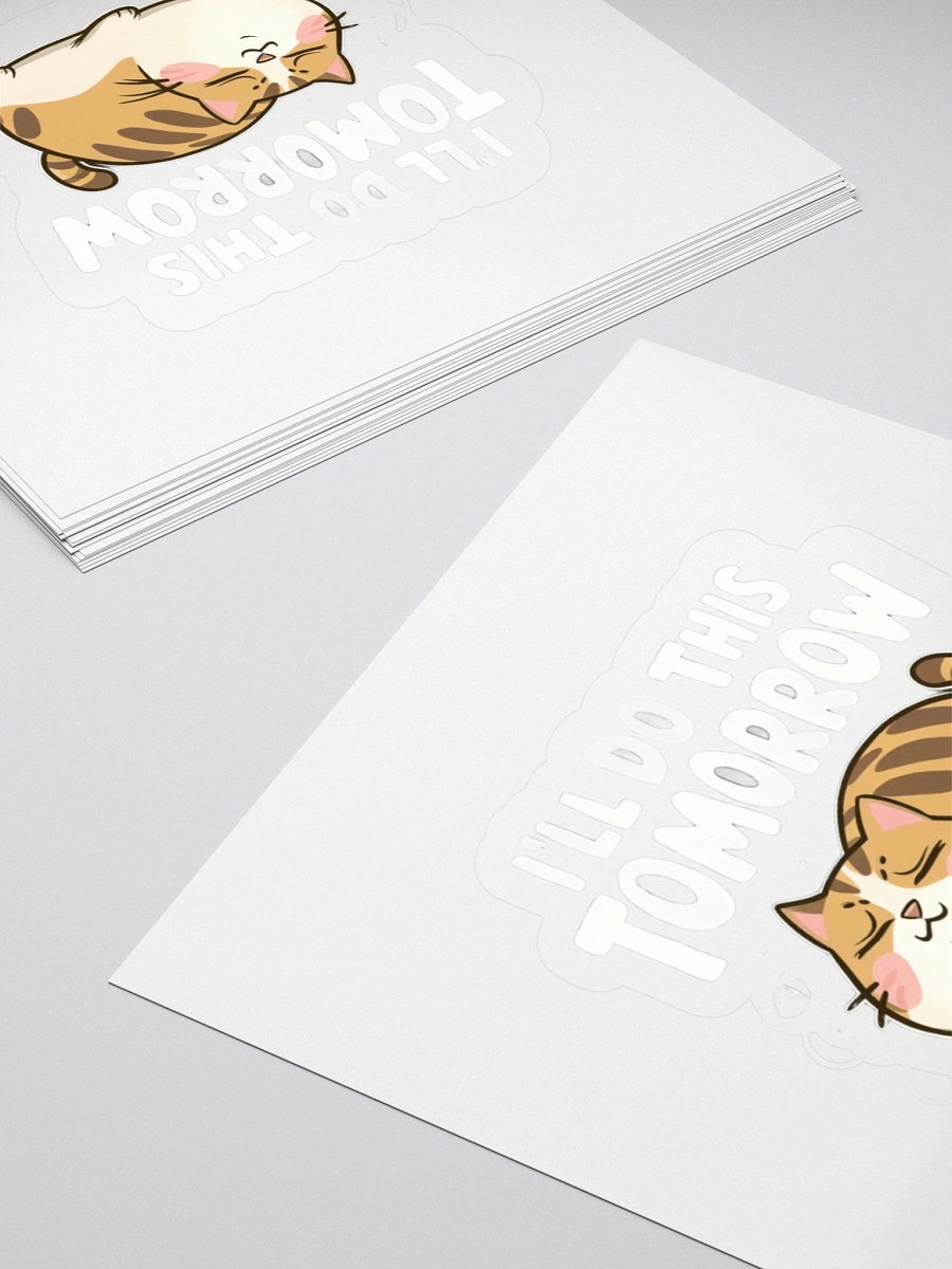 Funny Lazy Cat -'I'll Do This Tomorrow' Minimalist Procrastination Humor product image (16)