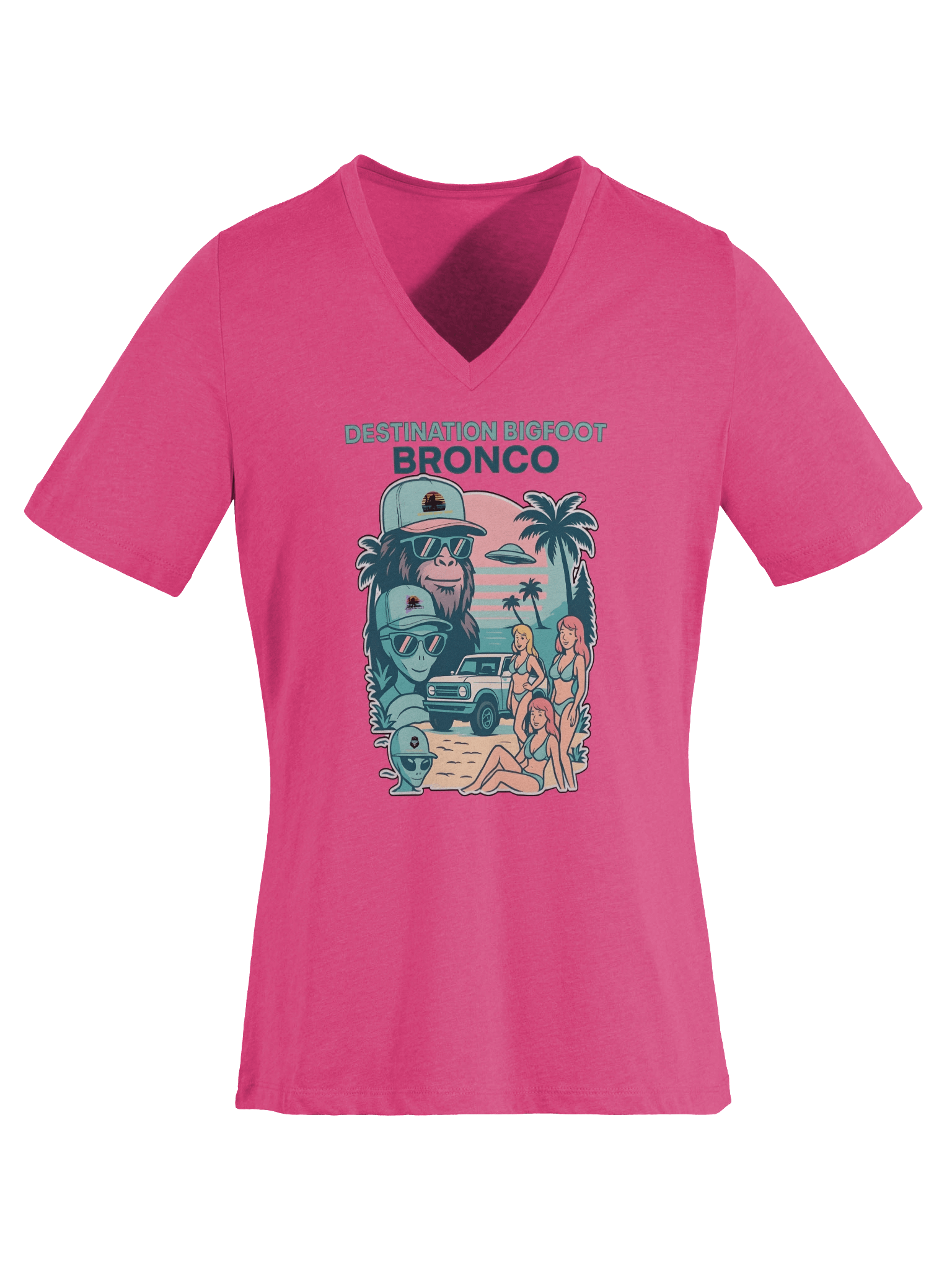 Destination Bigfoot Bronco Legends Of Sunset Best Friends Bella+Canvas Women's Relaxed V-Neck T-Shirt (Multiple Colors Available) product image (47)