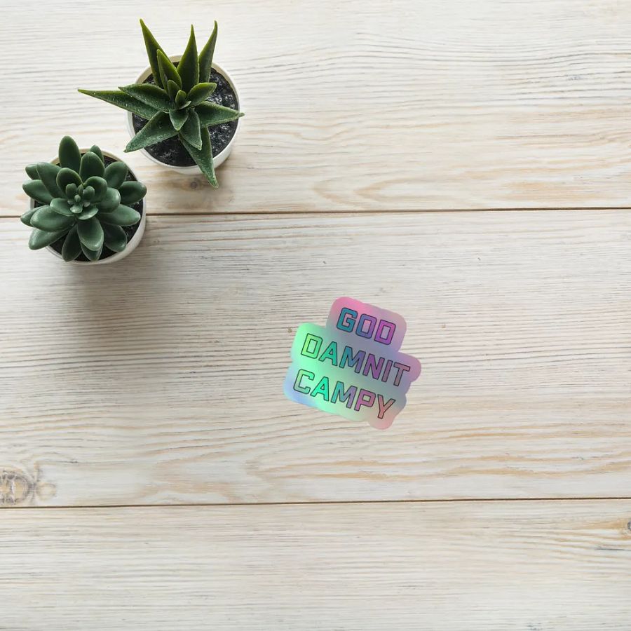 God Damnit Campy Holo Sticker product image (8)