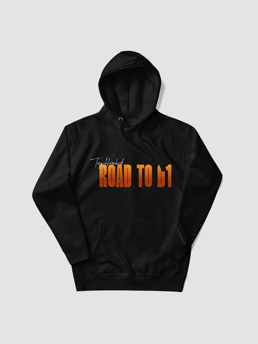 Troy Hornbeck - ROAD TO D1 - Black Hoodie with ORANGE product image (3)