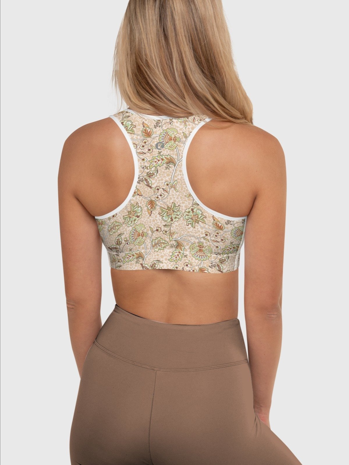 Sport Bra "Elegant Neutral Beige Chintz" product image (7)