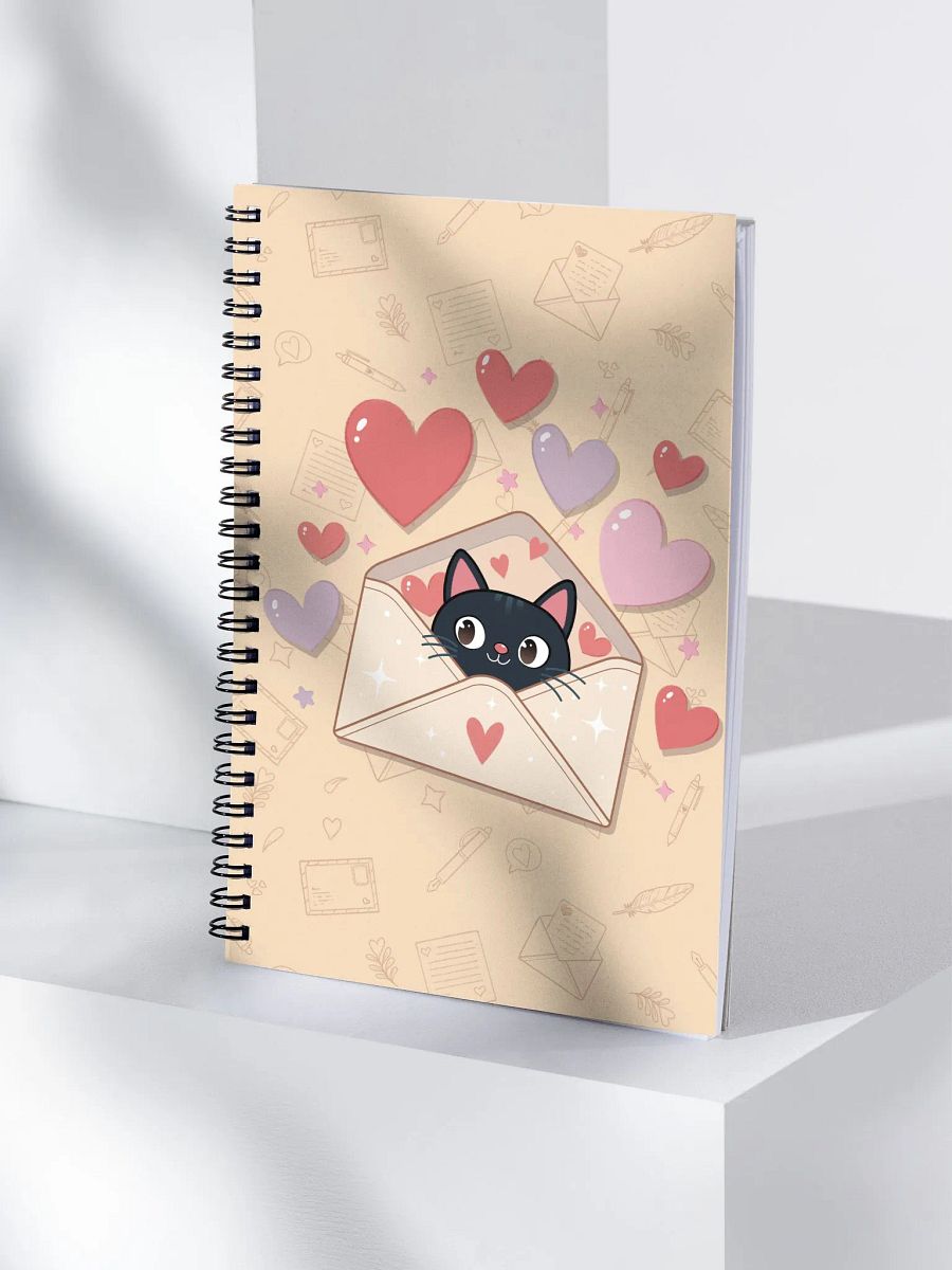 Feline Valentine Envelope - spiral notebook product image (4)