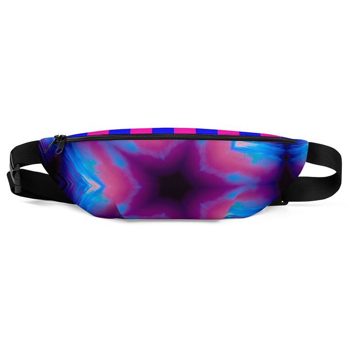 Sea Witch Star Circus Stripes Fanny Pack, Twisted Neon Pink Blue Bag, Cotton Candy Color Accessory product image (1)