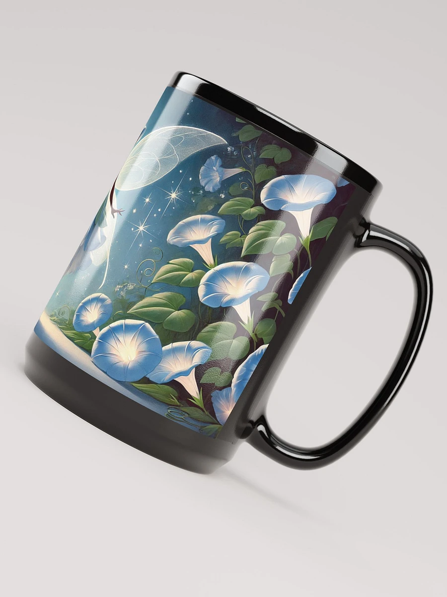 Morning Glory Fairy 15 oz Glossy Black Mug product image (5)