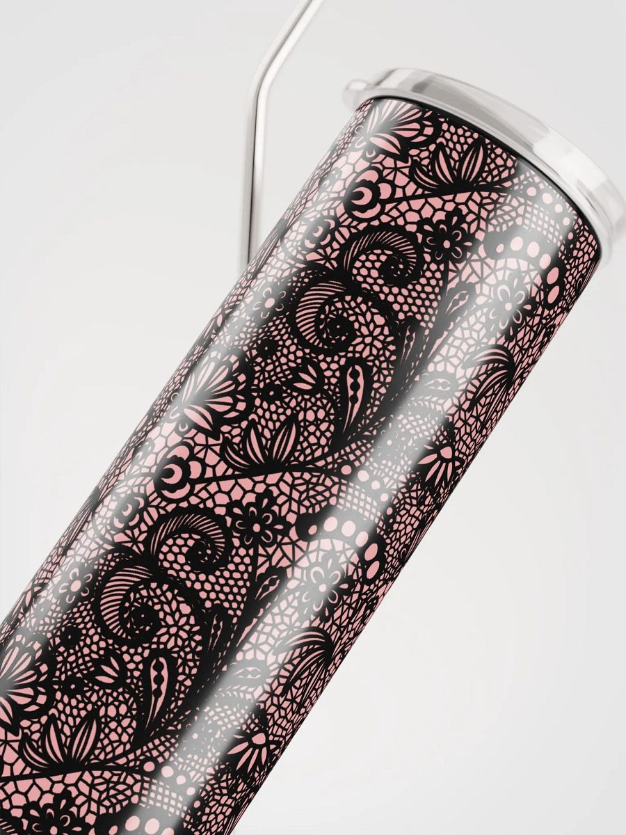 Charming Pink & Black Lace Stainless Steel Tumbler | Eco-Friendly Design product image (5)
