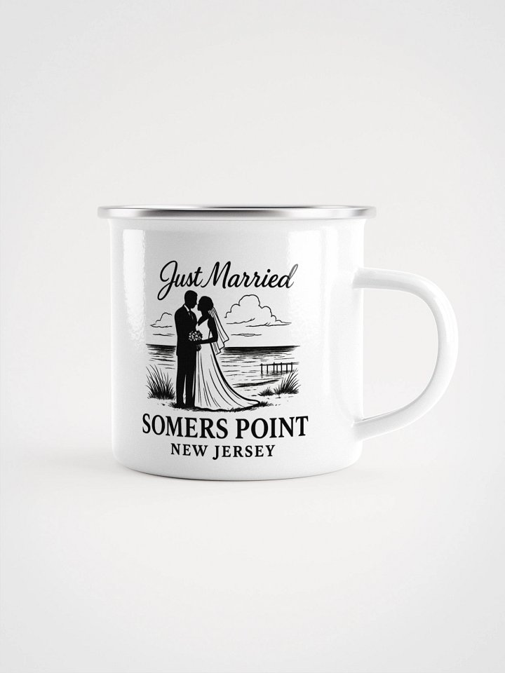 Somers Point NJ "Just Married" Enamel Wedding Mug product image (1)