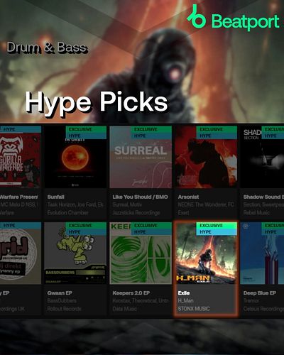 Massive shout-out to the legends at @beatport for featuring H_Man – Exile EP on the Hype Picks Drum & Bass front page!

Buzzi...