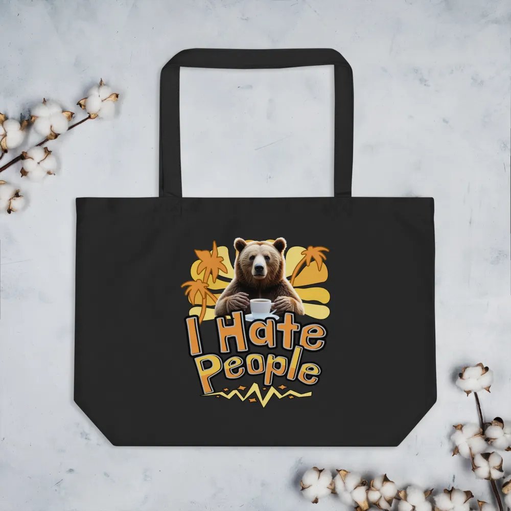I Hate People Bear Sarcastic Eco Tote product image (2)