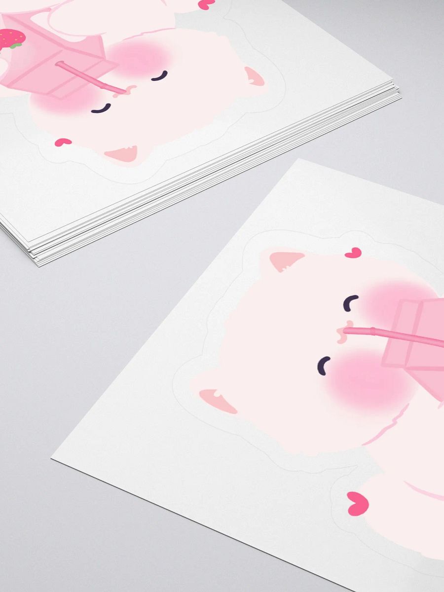 Strawberry Juice White Cat Sticker product image (7)