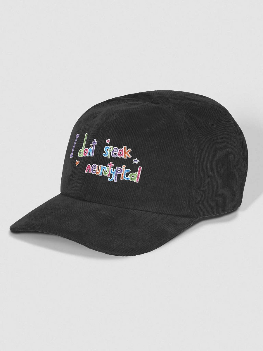 I don't speak neurotypical - black corduroy dad hat product image (2)