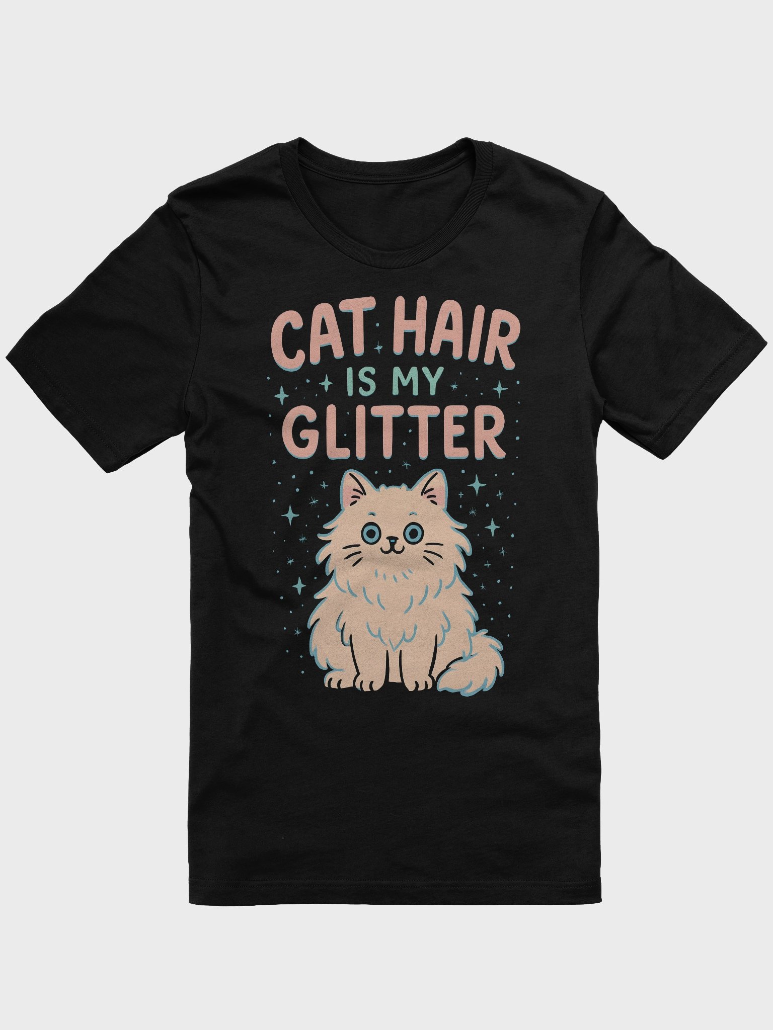 Playful Cat Glitter T-Shirt product image (1)