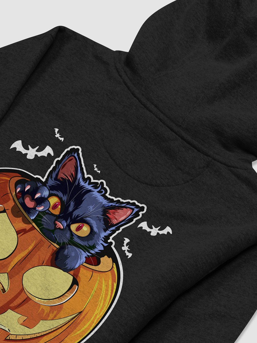 Black Cat in Pumpkin Graphic– Back Print Halloween Hoodie for Cat Lovers product image (4)