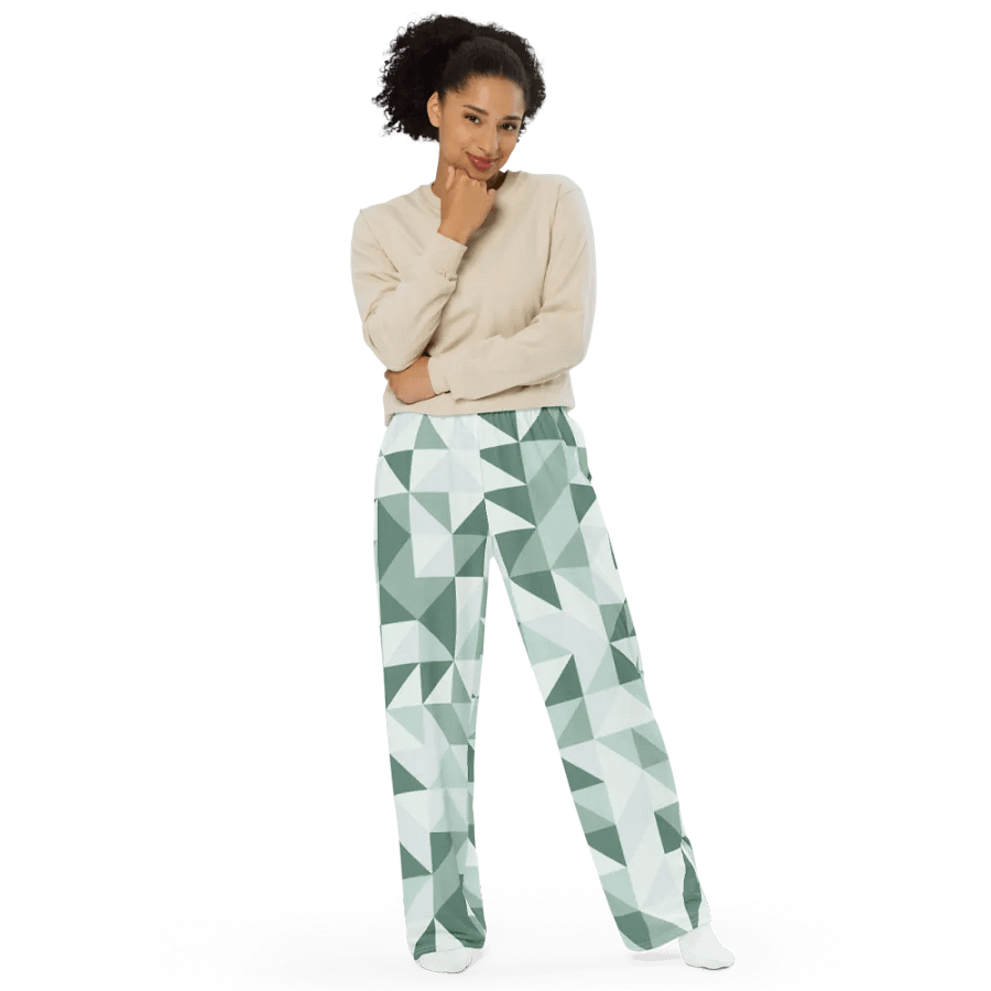 BUIII Dynamic Geometry: Mint Oasis Wide-Leg Pants product image (9)