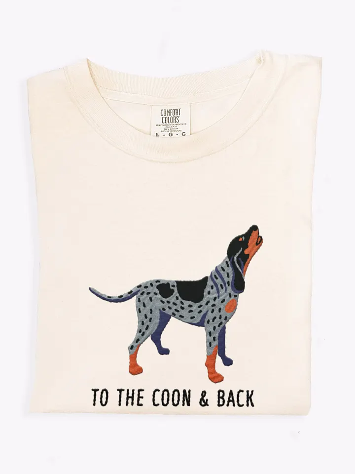 To the Coon and Back T-Shirt(Embroidered) of a Bluetick Coonhound product image (1)