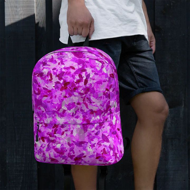 Pink leaves All over print Backpack product image (1)