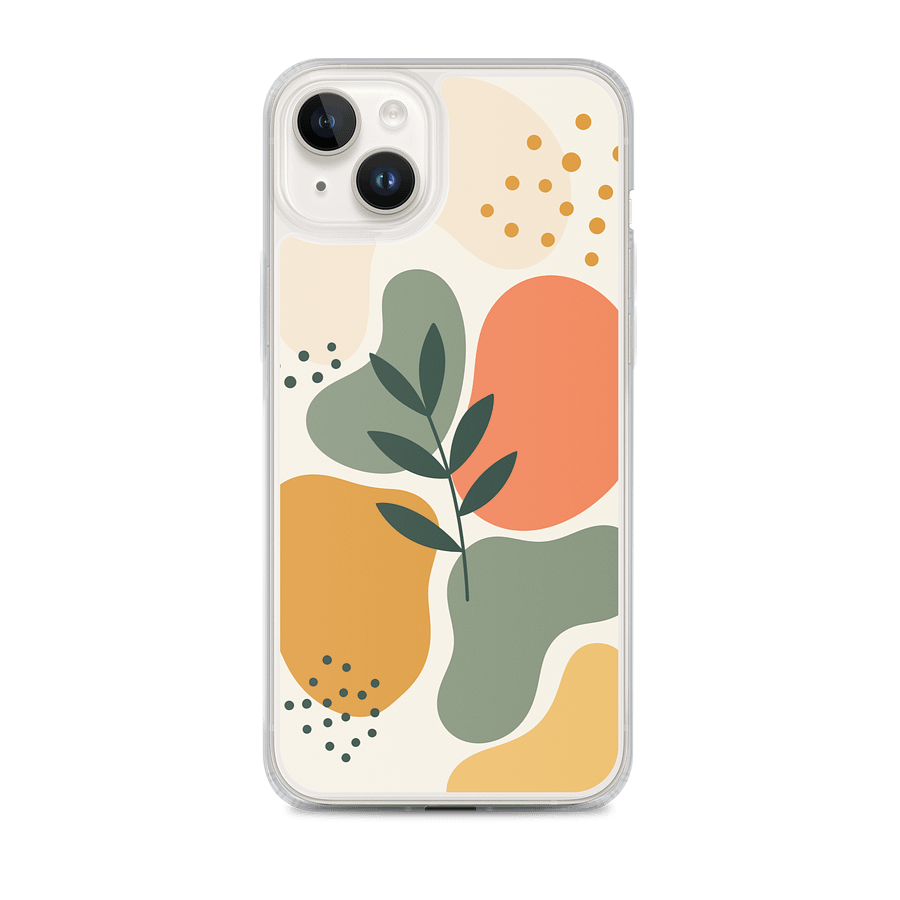 Smooth Contemporary Abstract Art Shapes in Coral, Mustard & Sage iPhone Clear Case product image (1)