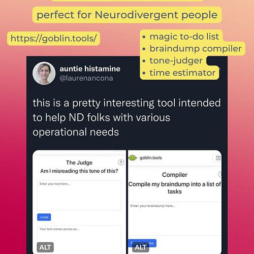 NEW TOOL for Neurodivergent people!! Have you heard of https://goblin.tools yet?! This tool is amazing! It has a tone judger,...
