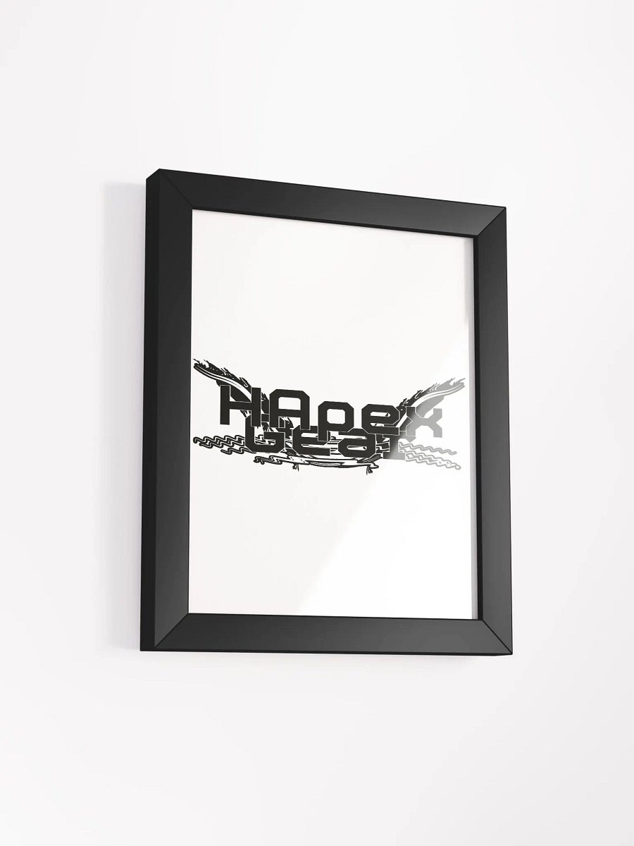 Framed - High-Quality Matte Poster - Embroidered - Black HApex Gear White Logo product image (2)