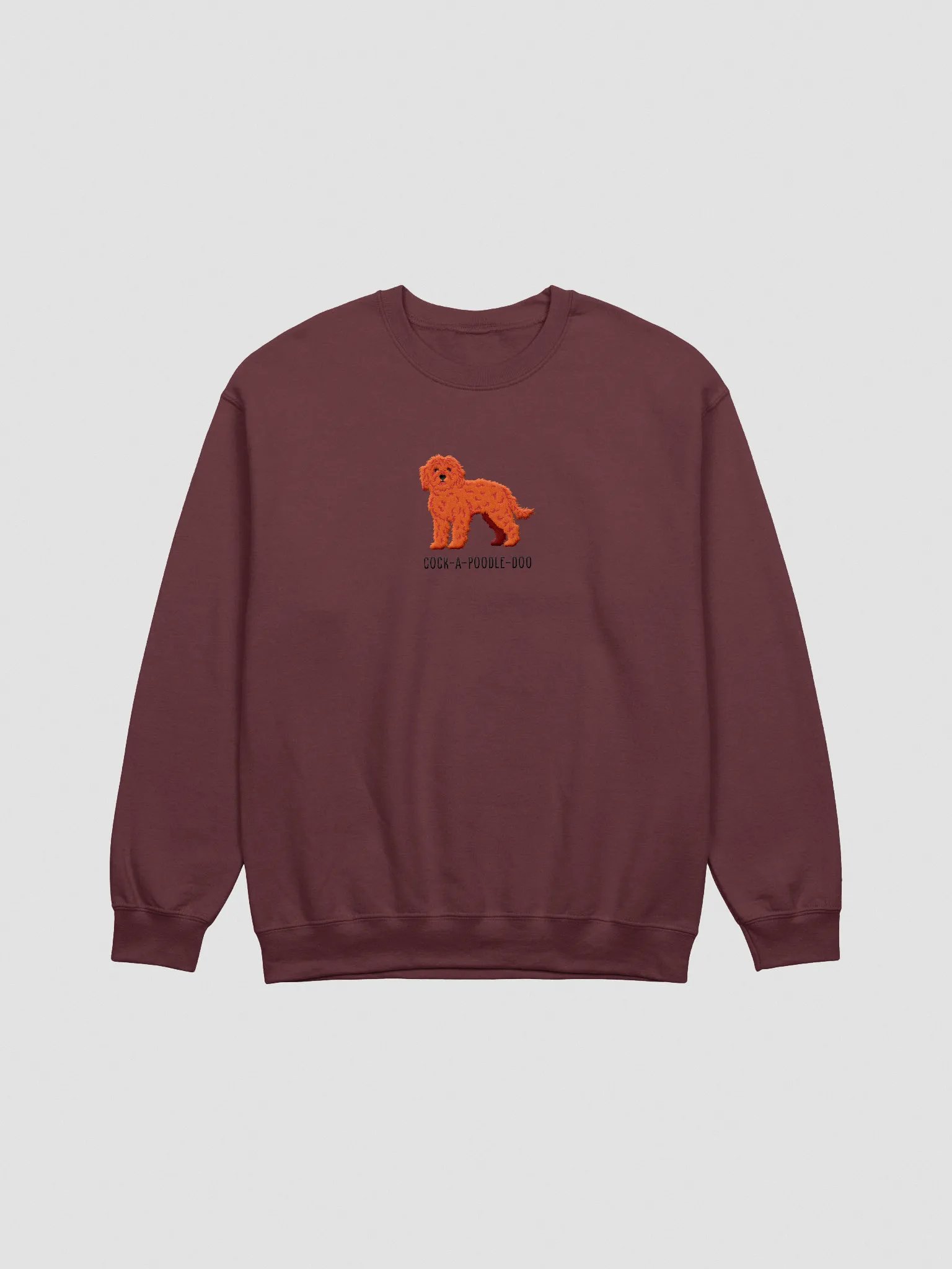 Cock-A-Poodle-Doo Sweatshirt (Embroidered) of a Cockapoo(Red) product image (3)