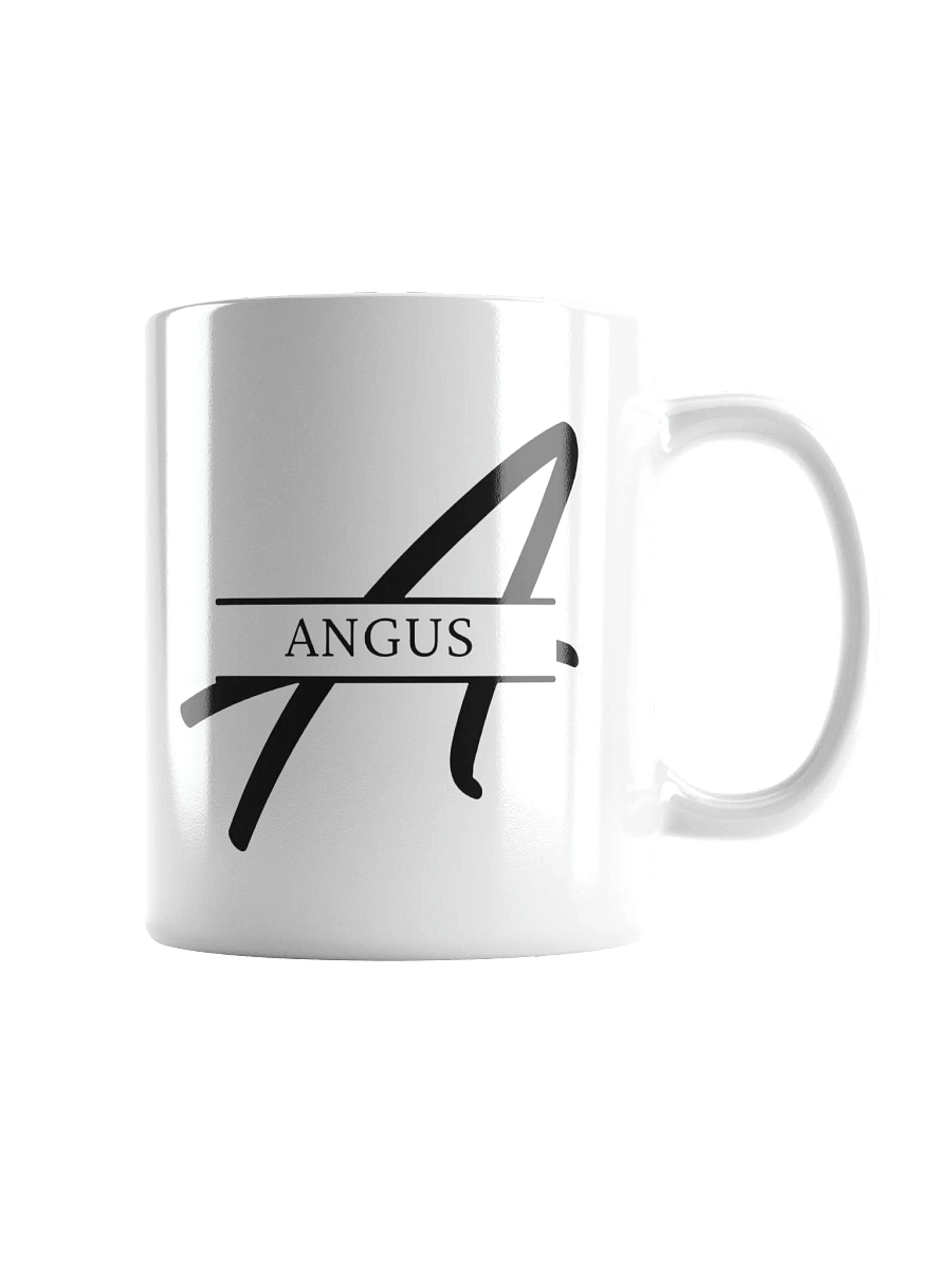 Angus Artistic Logo White Glossy Mug – Premium Custom Ceramic Coffee Cup product image (1)