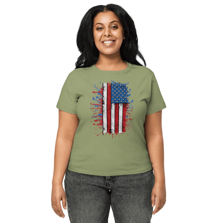 Womens Stars & Stripes Splatter Short Tee product image (1)