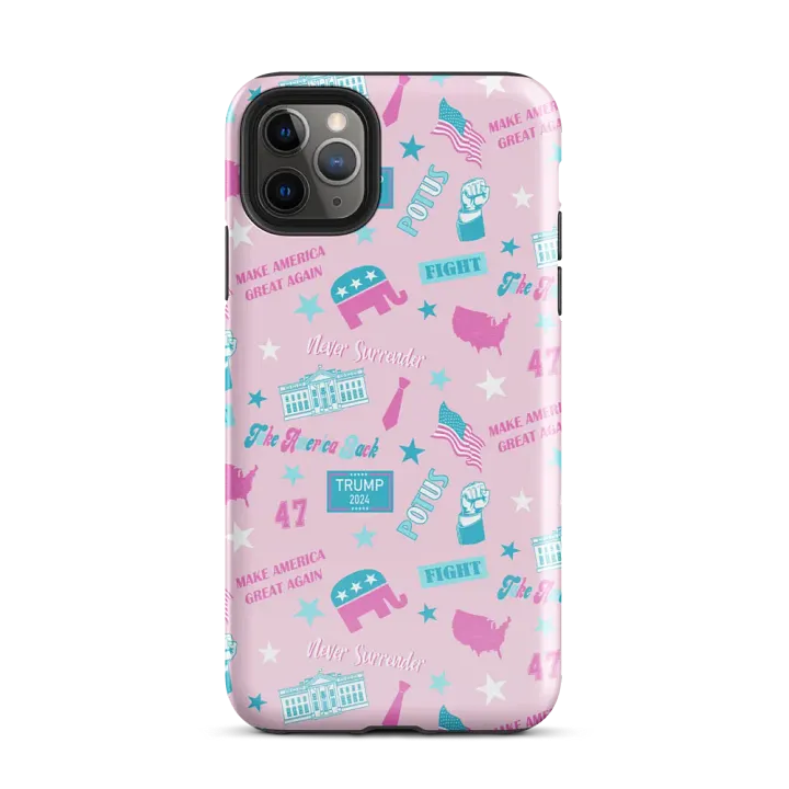 Trump 2024 Election-Themed Patriot Make America Great Again Pink Pattern Phone Case for iPhone product image (34)