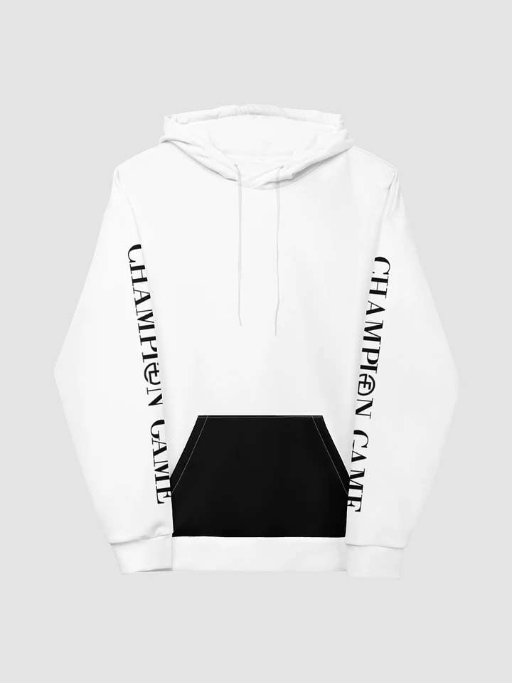White Black Champion Game Sleeve Hoodie product image (1)