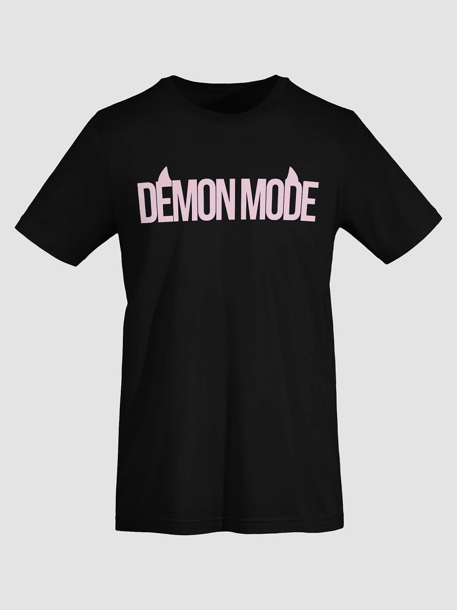 Demon Mode Black T-shirt (Pink Lettering) product image (7)