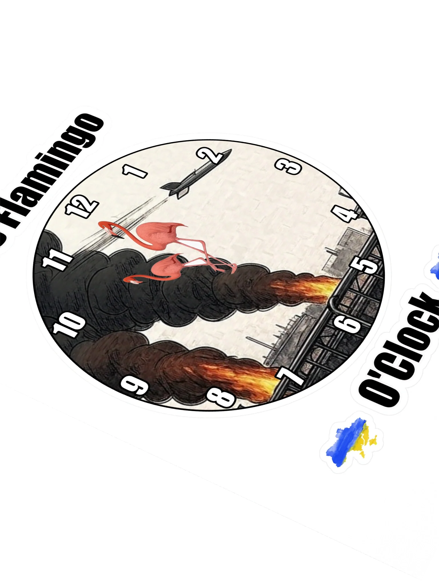 Flamingo o'clock stickers product image (2)