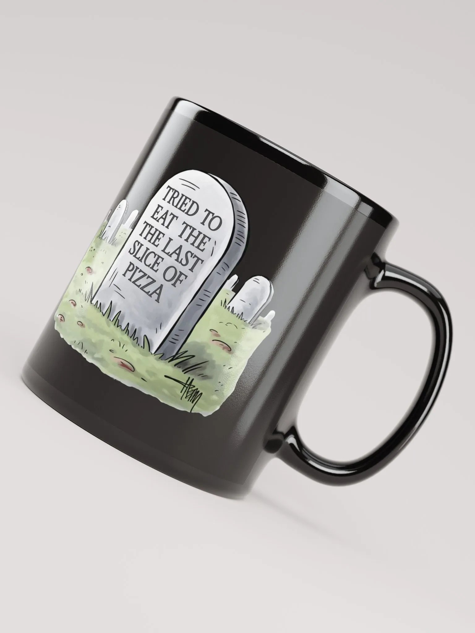 Tried To Eat The Last Slice of Pizza - Funny Black Mug product image (7)