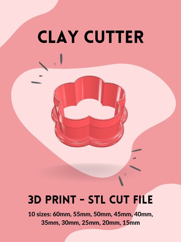 Flower Shape Clay Cutter STL 3D Print File product image (1)