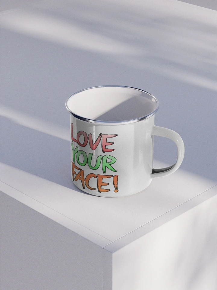 Love your face + Full logo - Enamel Mug product image (2)