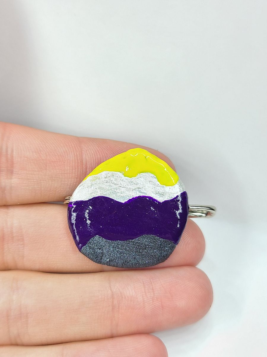 Non-binary pride bottle cap pin product image (2)