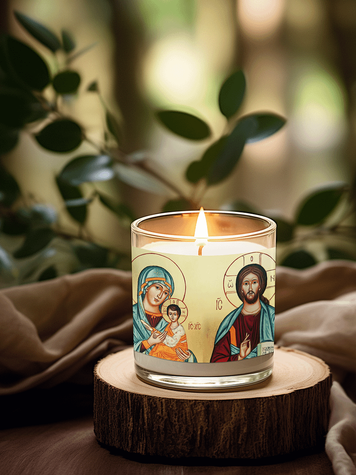 Christ & Theotokos Soy Wax Candle – A Divine Glow product image (1)