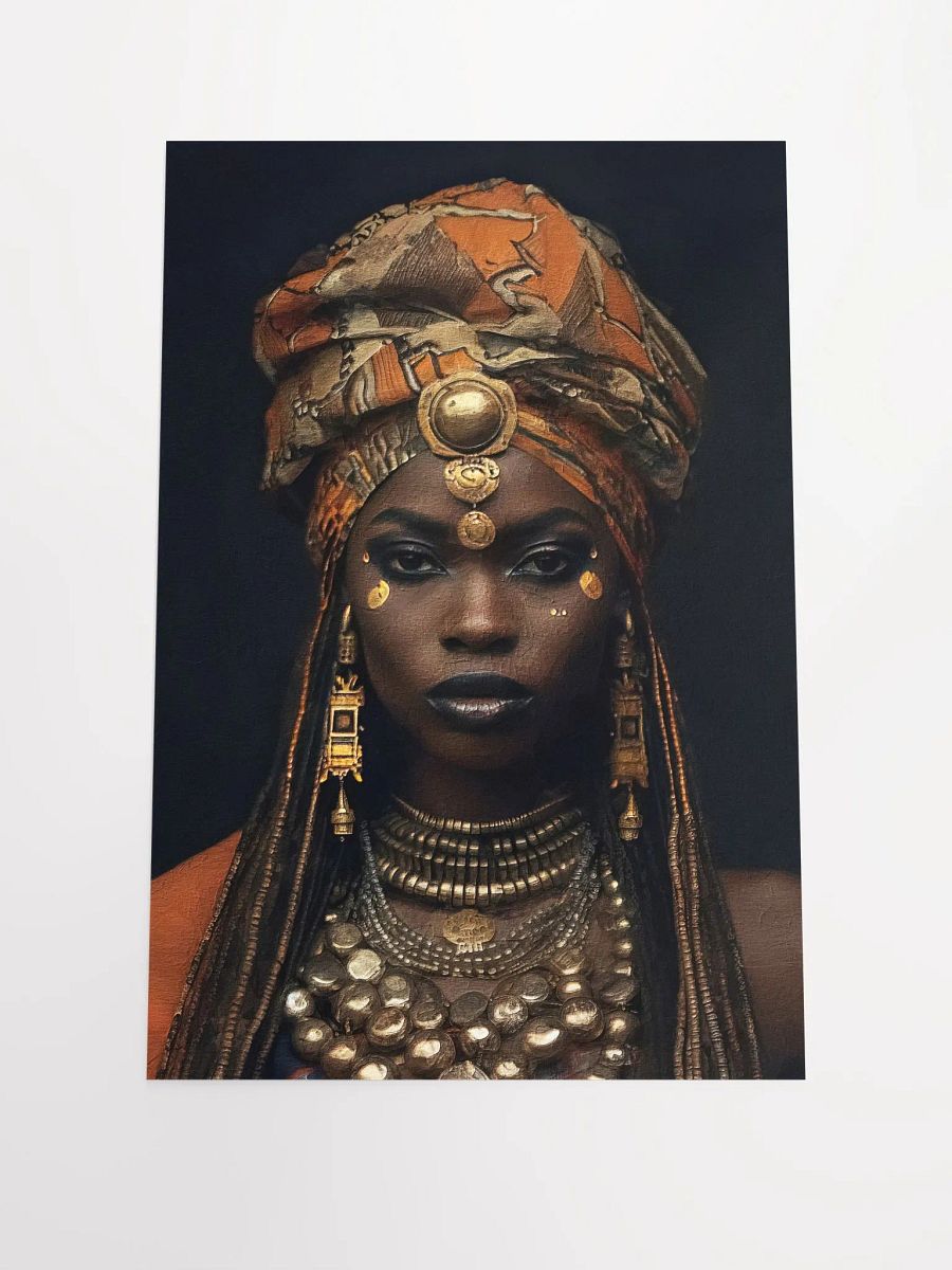 African Woman in Traditional Head Dress, Bronze Jewelry Poster Print, Unframed product image (4)