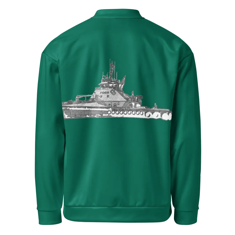 Copy of Twin Anchor Titan tug Teal Bomber Jacket product image (1)