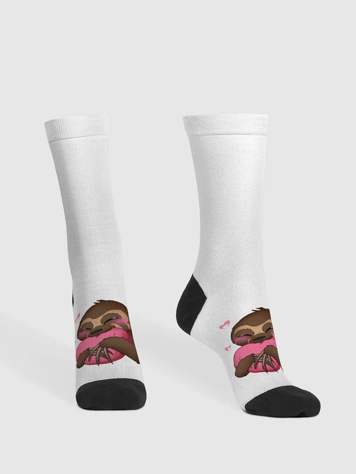 White Blushing Sloth Crew Socks product image (2)