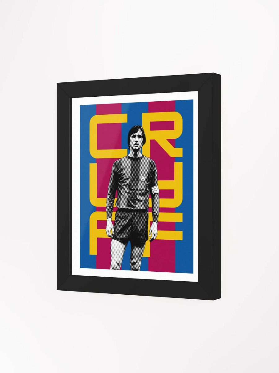 Johan Cruyff BW Barcelona Name Art Framed Print product image (1)