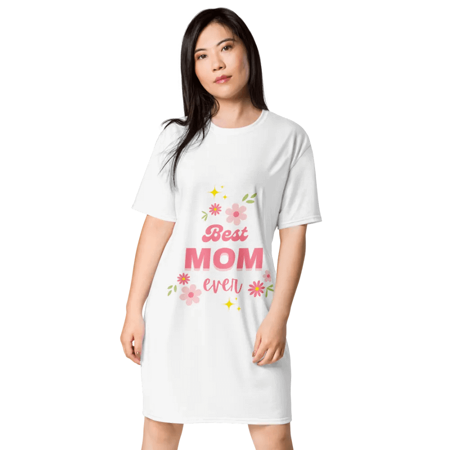 Best Mom Ever Floral T-Shirt Dress product image (1)